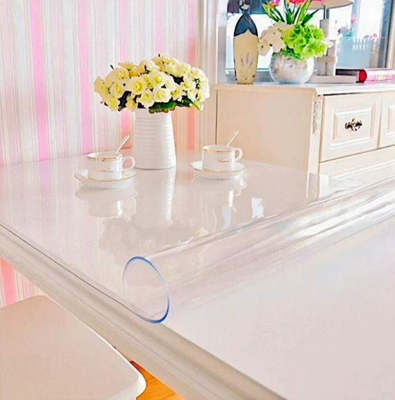 М'яке скло Прозора силіконова скатертина на стіл Soft Glass Захист для меблів 1.0х1.7м (товщина 1.5 мм) Вінниця - фото 6