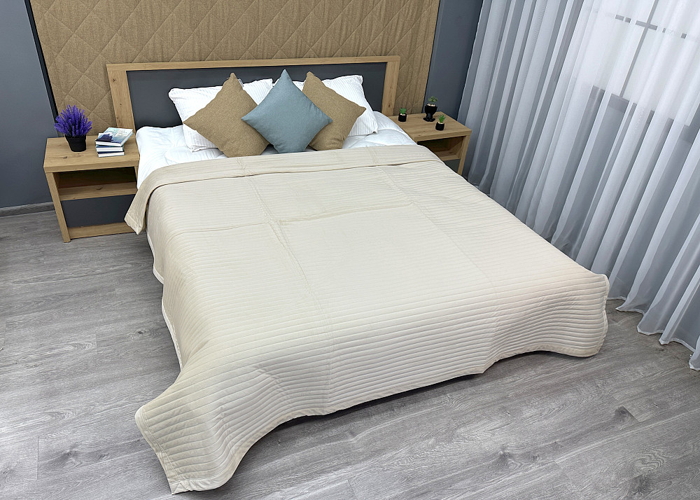 Покрывало велюровое King Size 220х240 см цвет бежевый (85-213) Киев - изображение 3