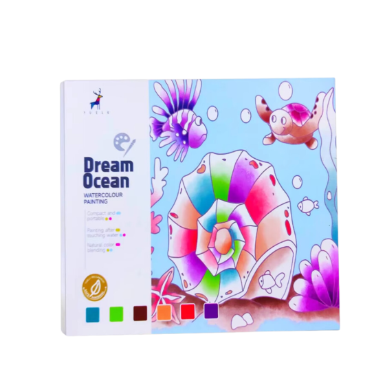 Альбом для розфарбовування з акварельними фарбами розмальовка "Dream ocean" для творчості та живопису Кам'янець-Подільський