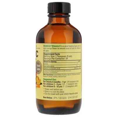 Витаминно-минеральный комплекс ChildLife Жидкий Витамин С для Детей, Вкус Апельсина, Liquid Vitamin C, 11 (CDL-10200) Винница