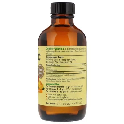 Витаминно-минеральный комплекс ChildLife Жидкий Витамин С для Детей, Вкус Апельсина, Liquid Vitamin C, 11 (CDL-10200) Винница - изображение 2