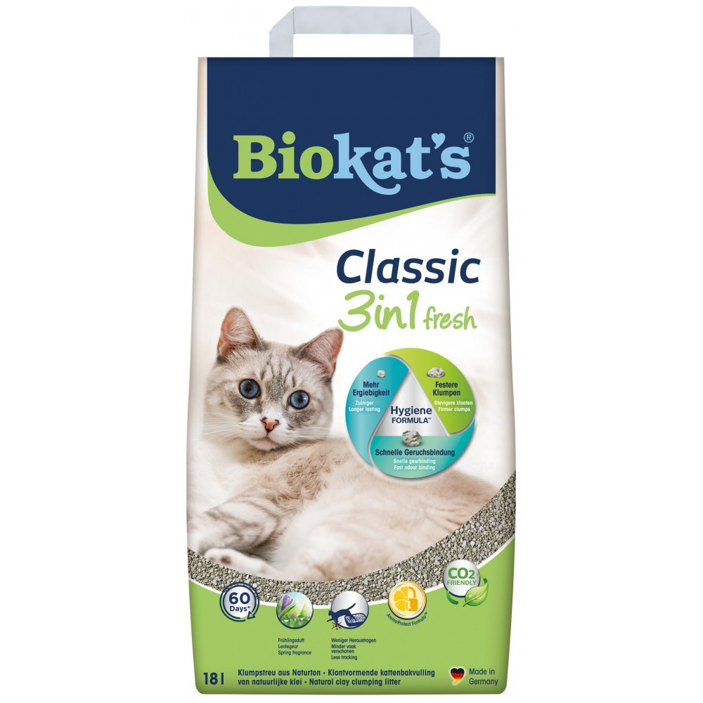 Наполнитель Biokats Classic Fresh 3in1 для кошачьего туалета, бентонитовый, 18 л Винница - изображение 1