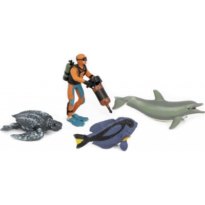 Фигурка Kids Team Морские жители: голубой хируг, морская черепаха, дельфин, аквалангист (Q9899-P25_1) Винница - изображение 1