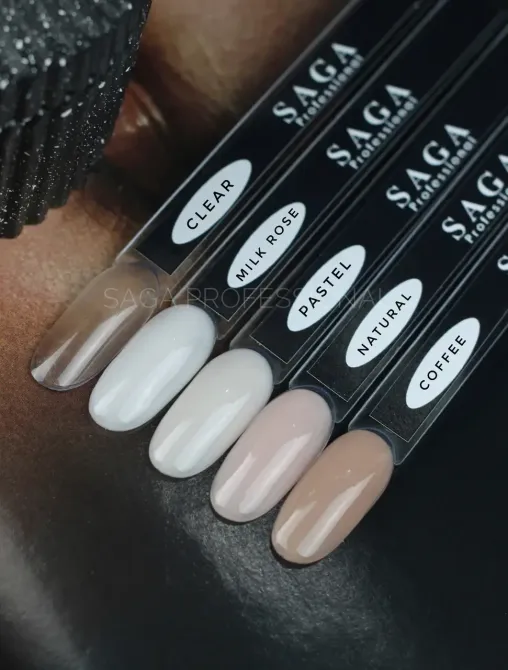 Гель для нарощування Saga Stiff Gel 02 густой гель-желе пастель Київ - фото 4