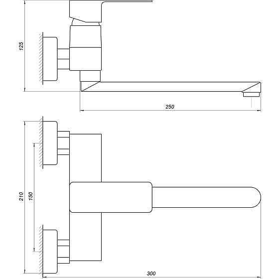 Змішувач для кухні зі стіни DOMINO MALIBU DMM-104 Луцк