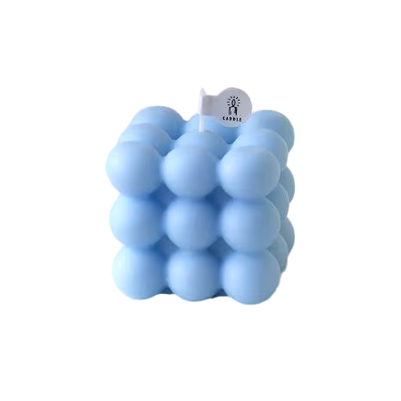 Свічка у формі бульбашковий куб у синьому кольорі Кам'янець-Подільський