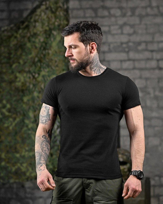 Трикотажна мілітарі футболка любов носити піксель чорний ДЛ6517 Одеса - фото 2