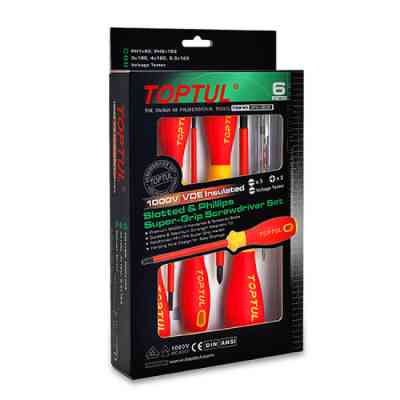 Набор отверток Toptul диэлектрических (1000V) VDE 6шт. (GFE-0605) Винница