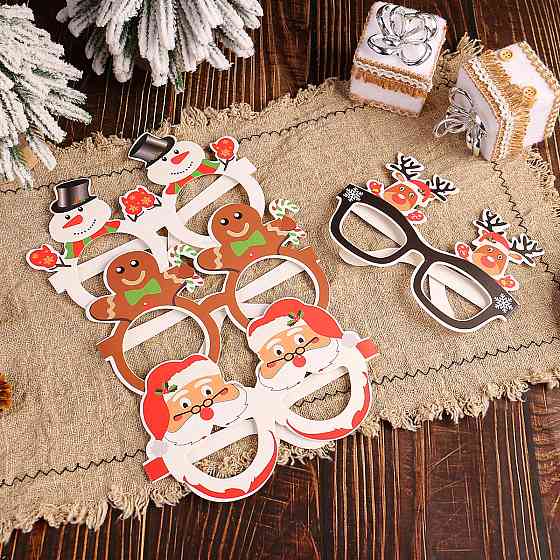 Новорічна фотобутафорія Окуляри 9 штук різнобарвний Київ