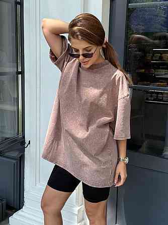 Велосипедки и футболка варенка тай дай оверсайз Бежевый M-L Харьков