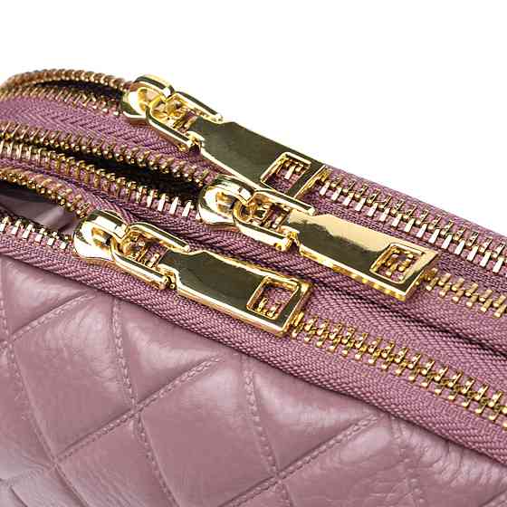 Женская сумка из натуральной кожи с тремя секциями Vintage 22891 Пурпурный Киев