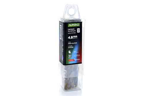 Свердло для металу кобальтове HSS-Co/M35 Ø 4.8 мм (тубус, красно 10 шт.) PRO APRO Рівне