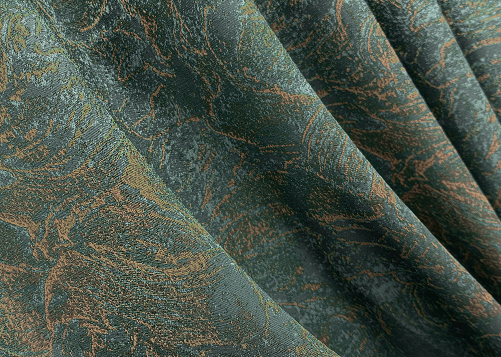 Комплект готових штор VR-Textil Жакард Fantasy № 1633ш Смарагдовий з золотистим 150х290 см 2 шт (33-0537) Київ - фото 6