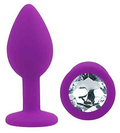 Силіконова анальна пробка EGZO - Silicone Purple Round Plug Clear, size S Sex Aura Київ