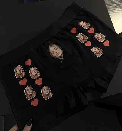 Чоловічі труси-боксери з індивідуальним фото та принтом сердець Чернівці