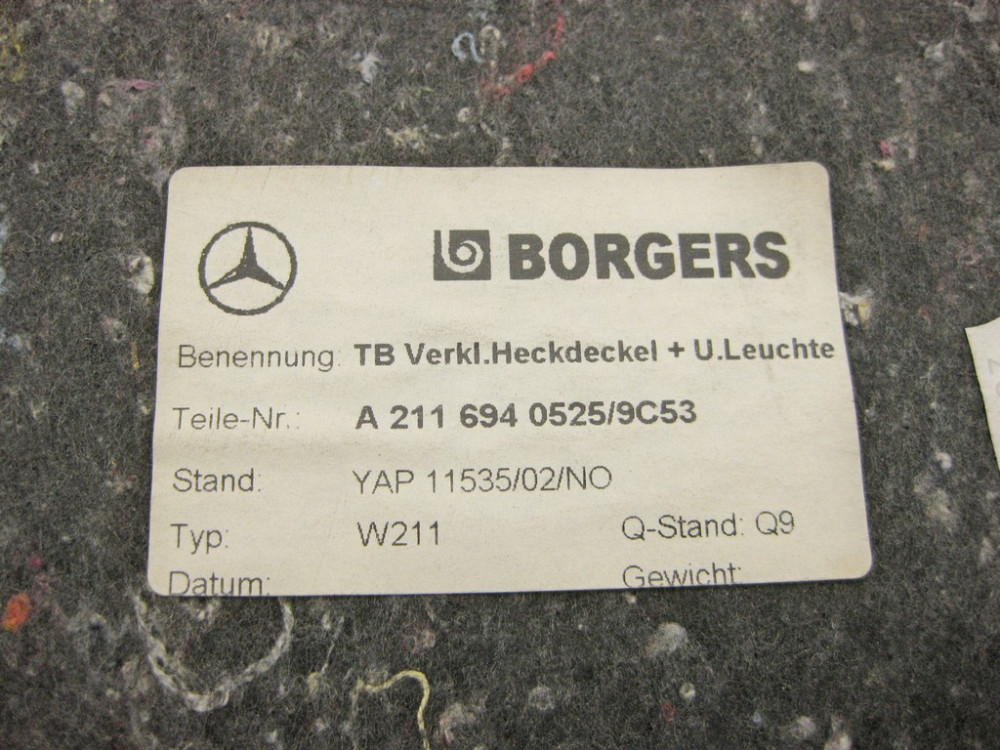 Mercedes-Benz  A2116940525 9C53 Обшивка кришки багажника антрацит E-Class W211 Одеса - фото 11