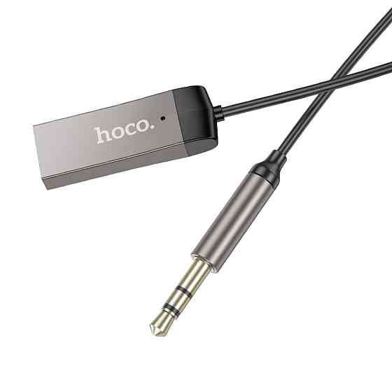 Bluetooth-ресивер HOCO E78 Benefit car AUX BT receiver with cable Black Metal Gray (6942007605663 ) Київ