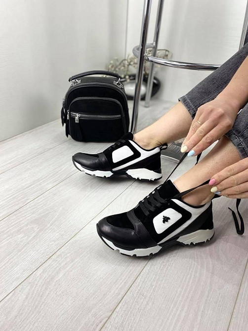 GINA ORIGINAL Кросівки жіночі GINA ORIGINAL 6783 чорний/білий (весна-осінь, шкіра натуральна) ( Коломыя - изображение 5