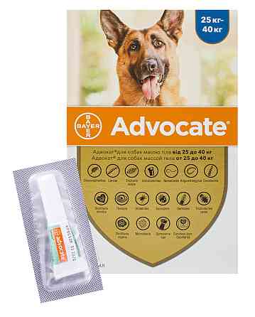 Краплі Адвокат для собак вагою від 25 до 40 кг (4 мл) упаковка 3 шт, BAYER Вінниця