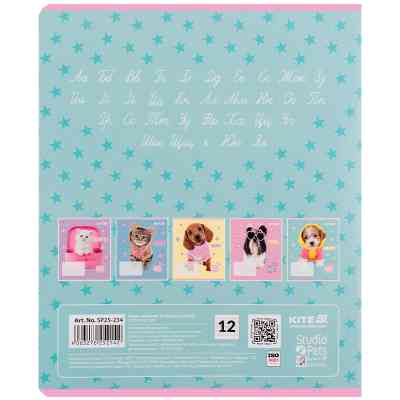 Тетрадь Kite Studio Pets, 12 листов, линия (SP25-234) Винница