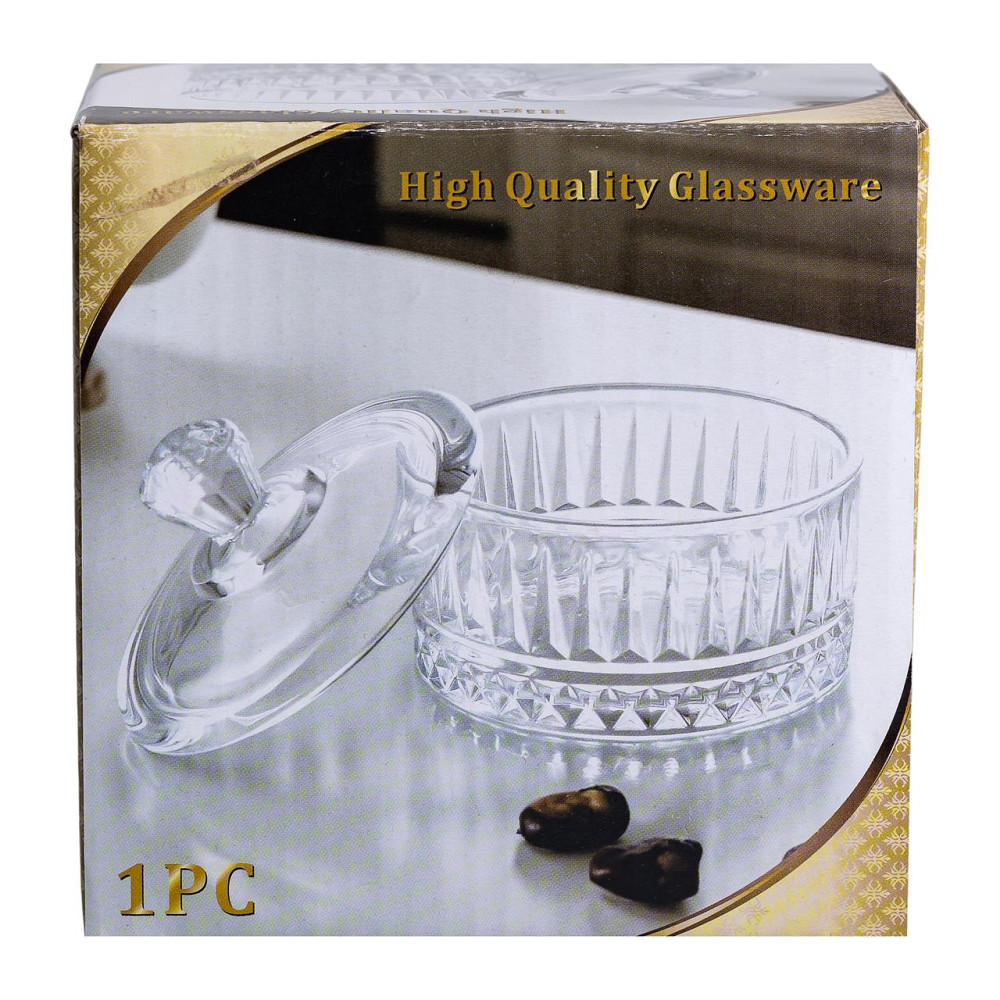 Yiwu Цукерниця з кришкою Ø 10 см скляна Сіра HP-YH-78 Коломыя - изображение 6