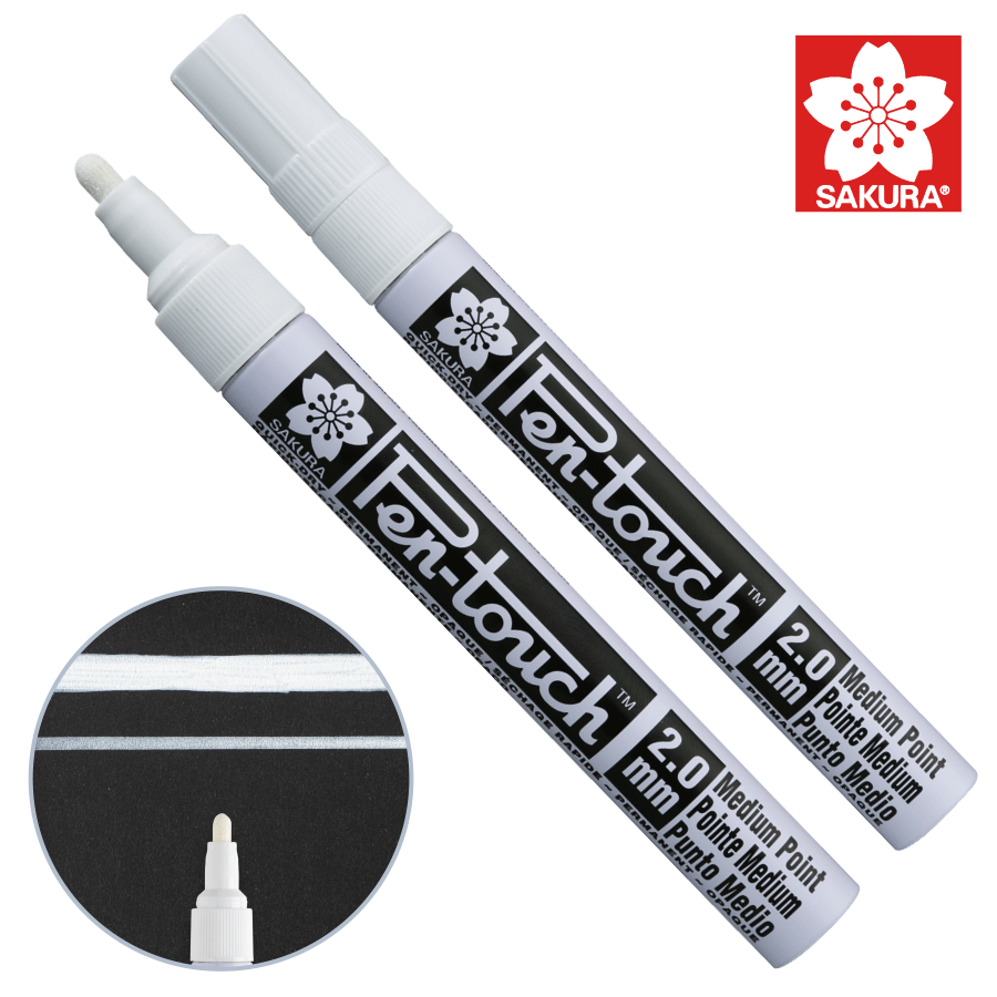 Маркер Pen-Touch на спиртовій основі Білий середній (MEDIUM) 2.0мм Sakura Київ - фото 1