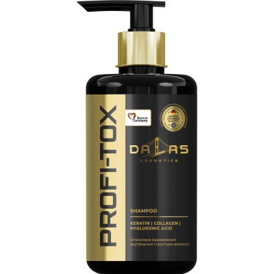Шампунь Dalas Cosmetics Profi-Tox Shampoo С кератином, коллагеном и гиалуроновой кислотой 1000 г (4262396141477) Винница - изображение 1