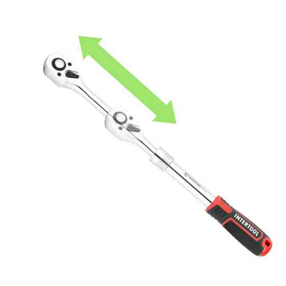 Тріскачка intertool 72 зуба 1/2 ", Cr-V STORM - з телескопічною ручкою Львів