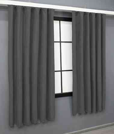 Комплект коротких штор VR-Textil Микровелюр Petek № 1484ш Серый 130х170 см 2 шт (35-0218) Киев