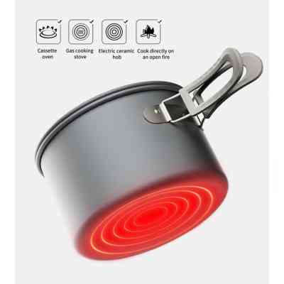 Набір туристичного посуду Naturehike CNK2450CF010, 2 каструлі 1л, 1.7л, сковорідка (6976507663335) Вінниця