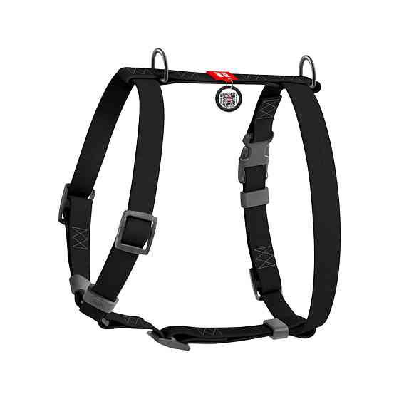 Шлей для собак водостойкий анатомический Н-образный WAUDOG Waterproof с QR-паспортом, пластиковая пряжка-фастекс, L, Ш 25 мм, А 50-85 см, В 60-100 см, Киев