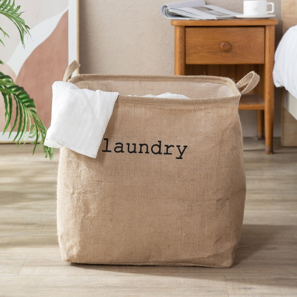 Органайзер-сумка для білизни у ванну кімнату для речей складаний, кошик для прання одягу з ручками бежева Кам'янець-Подільський - фото 1