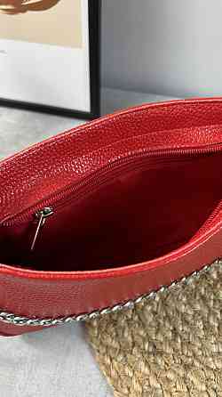 Женская кожаная сумочка, Стильная сумка из натуральной кожи, Маленькая красная сумка на плечеMasterSem Киев