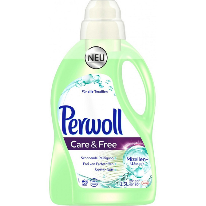 ГЕЛЬ ДЛЯ ПРАННЯL CARE & FREE С МИЦЕЛЛЯРНОЙ ВОДОЙ PERWOLL, 20 WL (ГЕРМАНИЯ) Львов - изображение 1