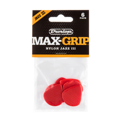 Медіатор Jim Dunlop Max-Grip Jazz III Nylon Pick 6 шт. (471P3N) Вінниця - фото 3