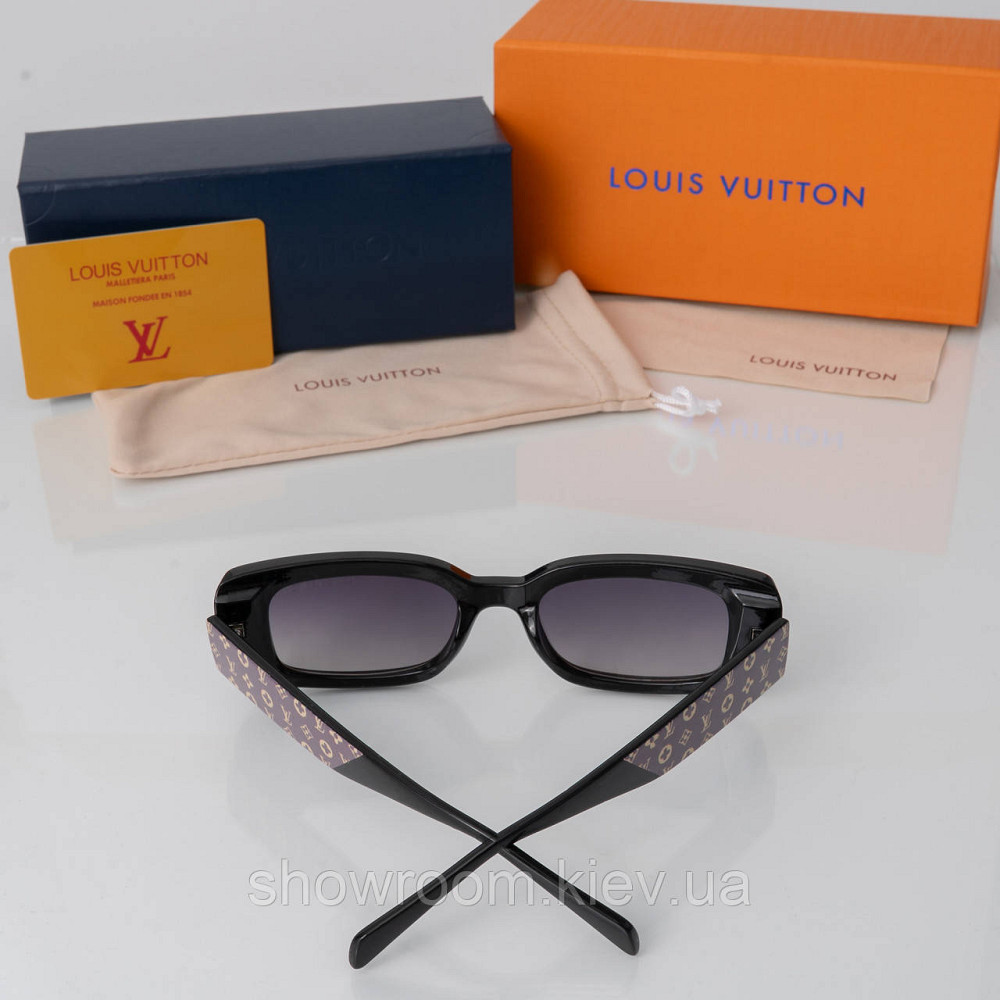 Брендові жіночі сонцезахисні окуляри LV (37502) чорні Київ - фото 2