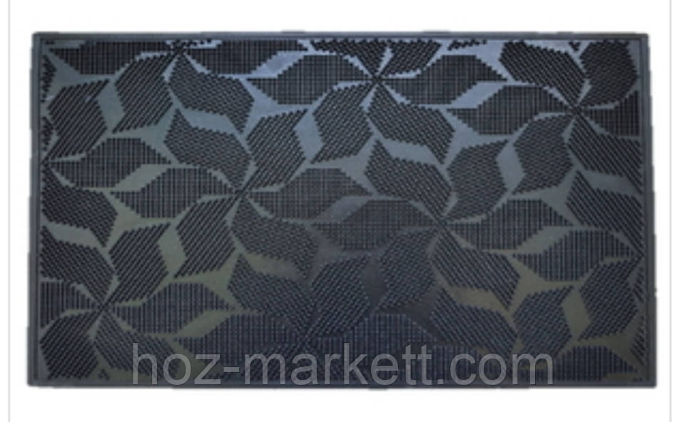 Коврик резиновый придверный  цветок 55.3 см х 41.2 см черный Харьков - изображение 3