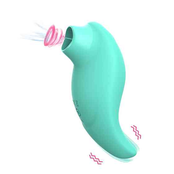 Вібратор із кліторальним стимулятором із язичком Every Night Toys Jen, зелений, 10 режимів вібрації Sex Aura Київ