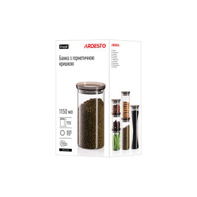 Ємність для сипучих продуктів Ardesto Fresh скло, пластик 1150 мл (AR1311SF) Вінниця - фото 9