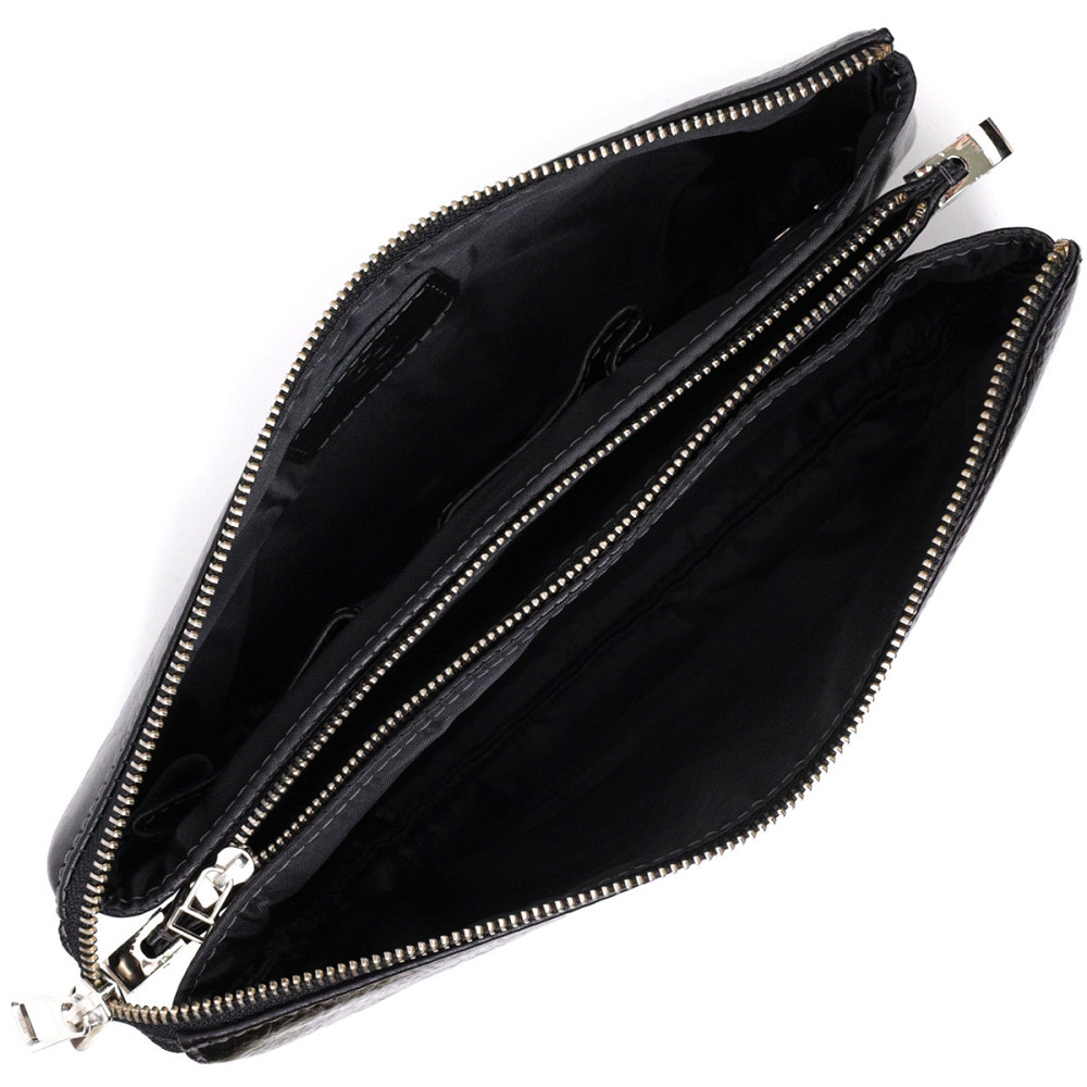 Якісний жіночий клатч із натуральної шкіри GRANDE PELLE 11658 Чорний Київ - фото 6