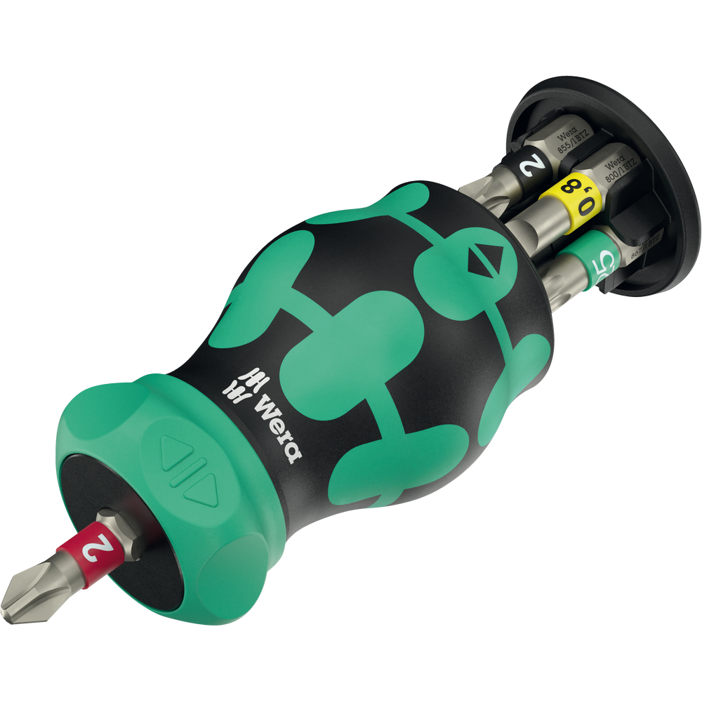 Отвертка с трещеткой Wera с магнитным держателем 1/4'' магазин с битами в ручке PH/PZ/SL/Torx 05008892001 Одесса - изображение 2