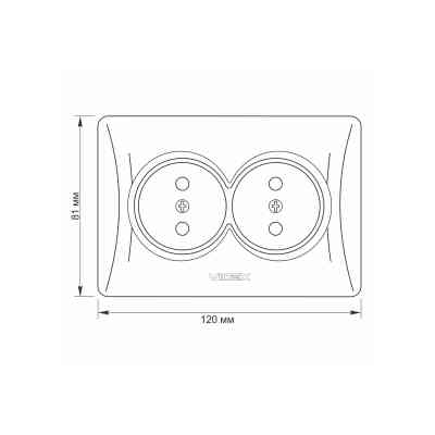 Розетка Videx BINERA 2ая серебр (VF-BNSK2-SS) Винница