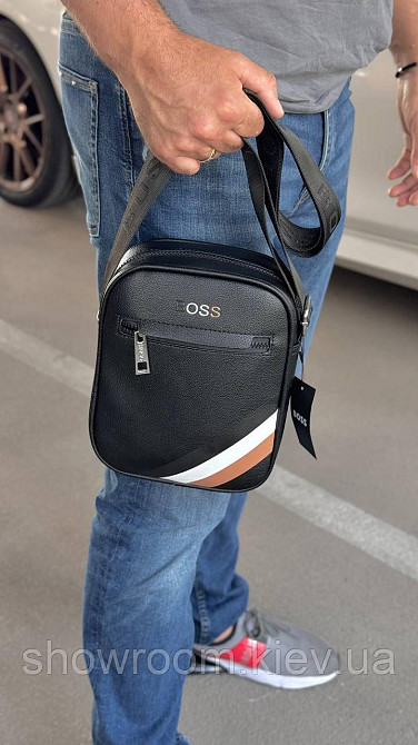 Мужская брендовая черная сумка Boss (6602) Киев - изображение 2