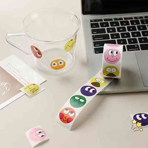 Набір круглих стікерів «Настрій» – 500 шт, 8 дизайнів, для пакування та щоденників Київ