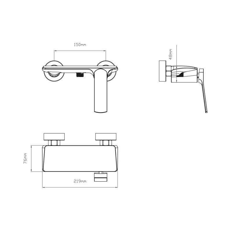 Змішувач для душу Qtap Slavonice QTSLA266BLM45908 Black Matt чорний Київ - фото 2