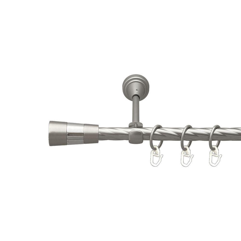 Карниз Orvit Валео металевий однорядний відкритий скручена труба кільце металеве Сатин 16 мм 300 см Львов - изображение 1