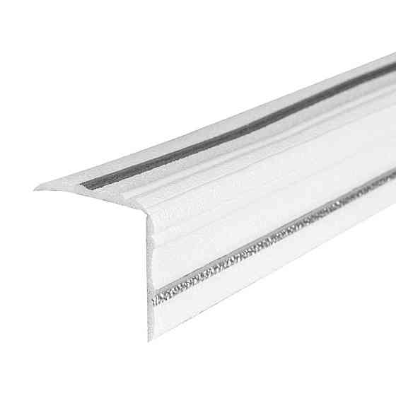 Плинтус РР самоклеющийся 2300х140х4мм Белый с серой полоской (D) SW-00001809 Киев