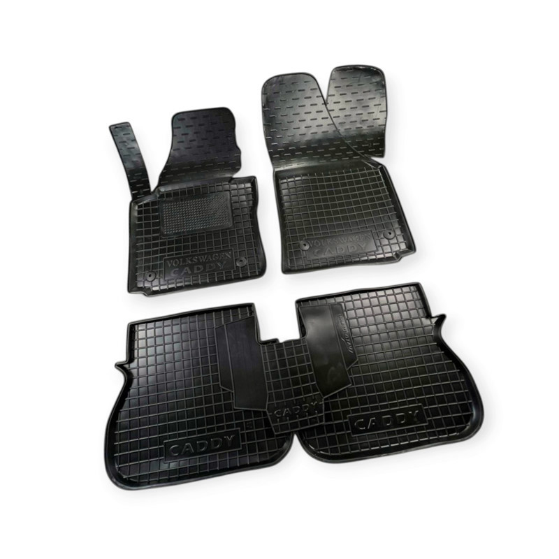 Килимки Фольцваген caddy 2013-2021 борт 2,5см, (4 двері) mod з перемичкою салону Мукачево - фото 1