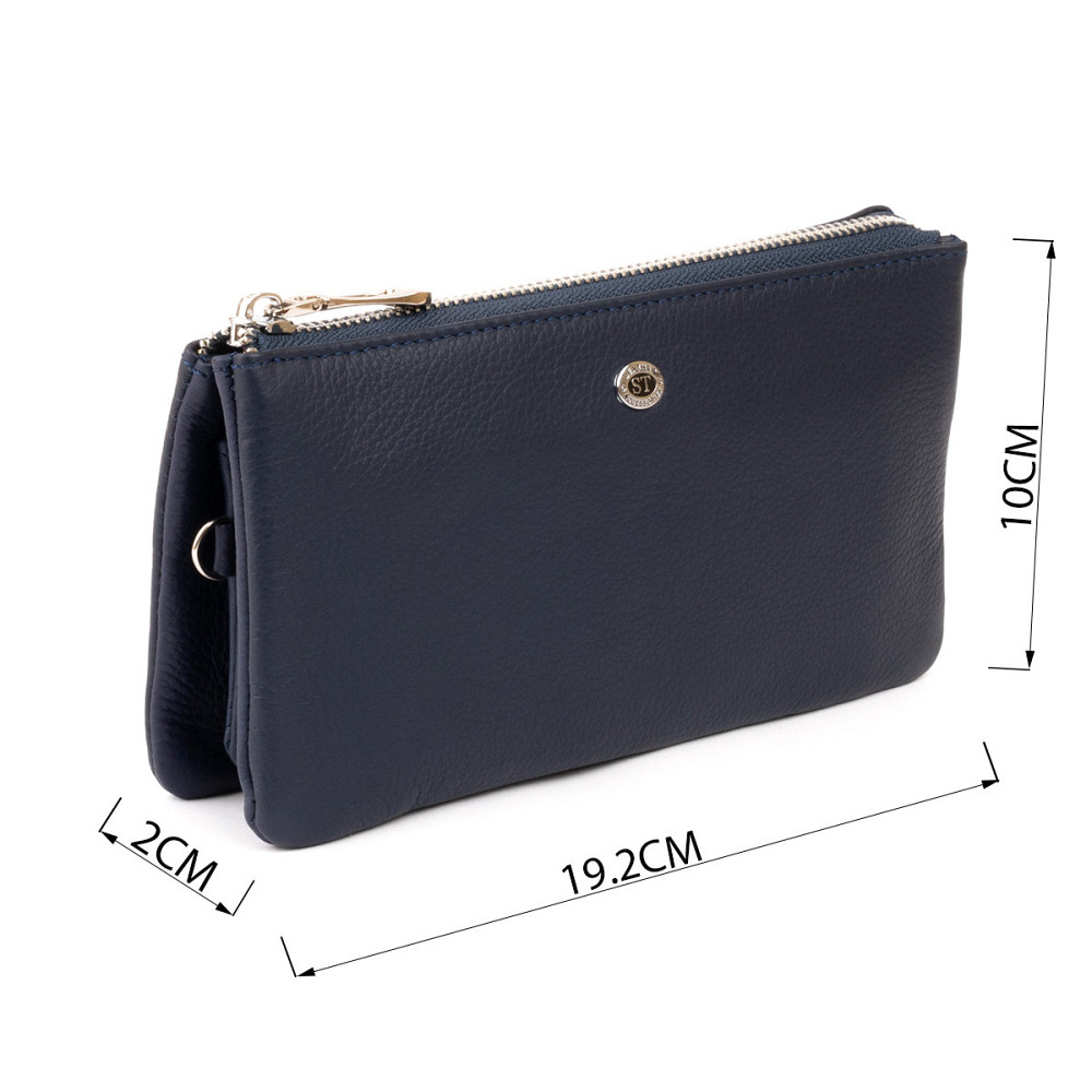 Вместительный клатч на два отделения женский ST Leather 19248 Синий Киев - изображение 9