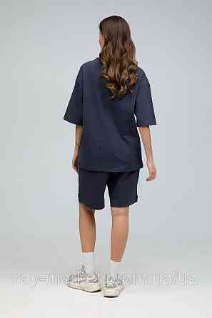 Костюм футболка оверсайз и шорты RAY BASIC темно-серый женский (U1801W-Dark Grey) Киев
